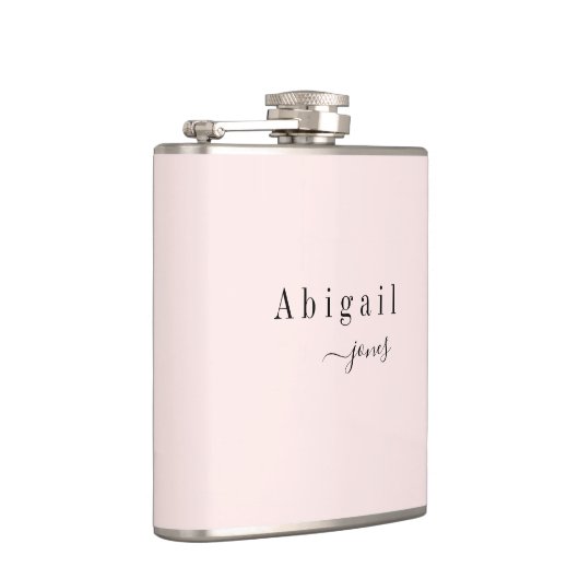 Elegant minimalistische scriptnaam op maat heupfles (Rechts)