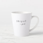 Elegant minimalistische scriptnaam op maat latte mok (Rechts)