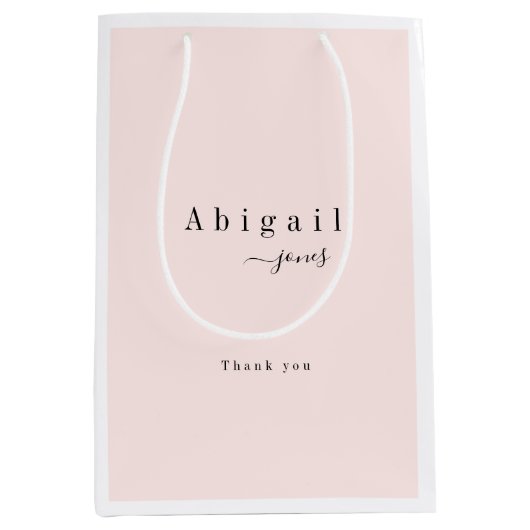 Elegant minimalistische scriptnaam op maat medium cadeauzakje (Voorkant)