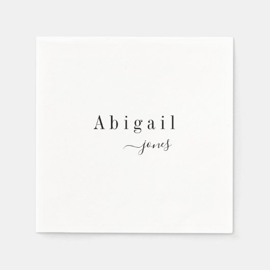 Elegant minimalistische scriptnaam op maat servet (Voorkant)