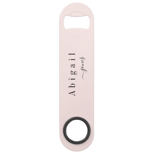 Elegant minimalistische scriptnaam op maat speed flessenopener (Voorkant)