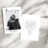 Elegant Minimalistische Simpele Script Trouwfoto Bedankkaart