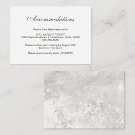 Elegant-minimalistische Stone Wedding Accommodatio Informatiekaartje
