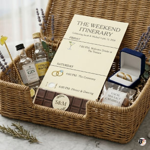 Elegant Minimalistische Trouwweekend Itinerary Wel Reclamekaart