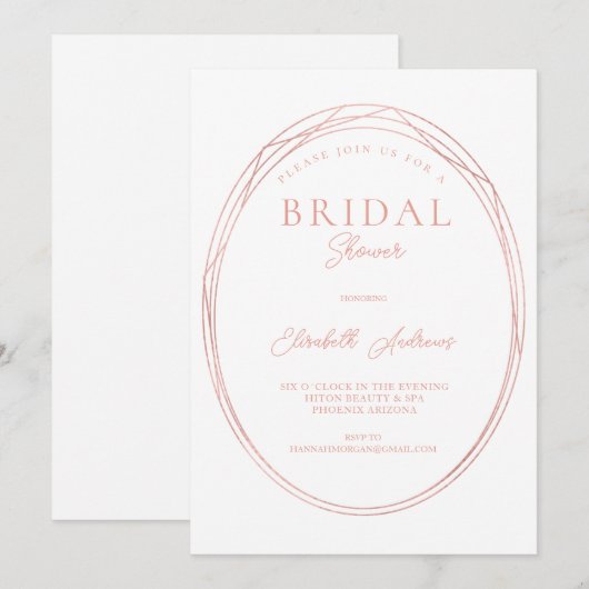 Elegant minimalistische uitnodiging (Voorkant / Achterkant)