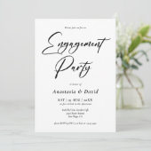 Elegant minimalistische uitnodiging van de Engagem (Staand voorkant)