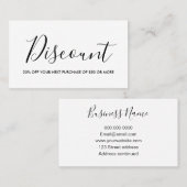 Elegant minimalistische zwart-witkorting visitekaartje (Voorkant / Achterkant)