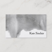 Elegant minimalistische zwarte en witte Waterverf Visitekaartje (Voorkant)