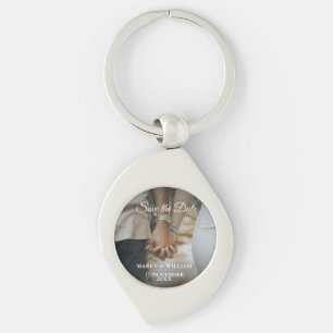 Elegant Minimalst Trendy Save the date Photo gift Sleutelhanger