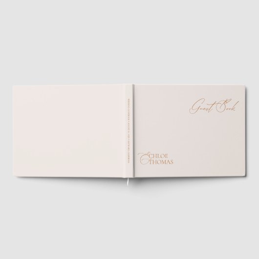 Elegant Minimlaist Pearl Colour Wedding Guest Book Gastenboek (Volledig)