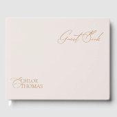 Elegant Minimlaist Pearl Colour Wedding Guest Book Gastenboek (Voorkant)