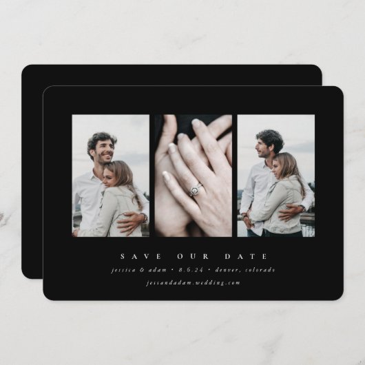 Elegant minimum 3 foto save the date (Voorkant / Achterkant)