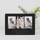 Elegant minimum 3 foto save the date (Staand voorkant)