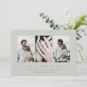 Elegant minimum 3 foto save the date (Staand voorkant)