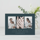 Elegant minimum 3 foto save the date (Staand voorkant)