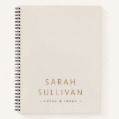 Elegant minimum aangepaste naam tekstivoor notitieboek (Voorkant)