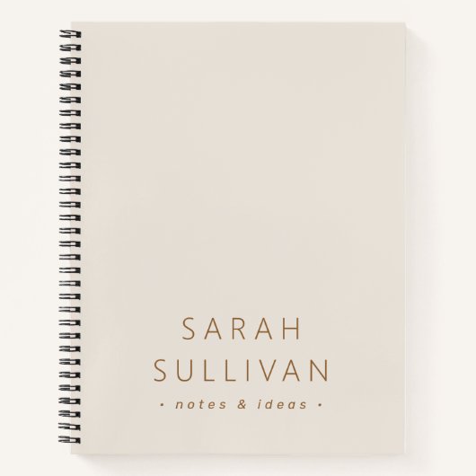 Elegant minimum aangepaste naam tekstivoor notitieboek (Voorkant)