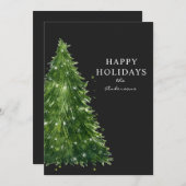 elegant minimum waterverf kerstboombomen vakantie feestdagenkaart (Voorkant / Achterkant)