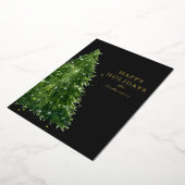 elegant minimum waterverf kerstboombomen vakantie folie feestdagenkaart (Gedraaid)