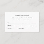 Elegant minimumaantal haverkeup salon cadeaubon kortingskaartje (Achterkant)