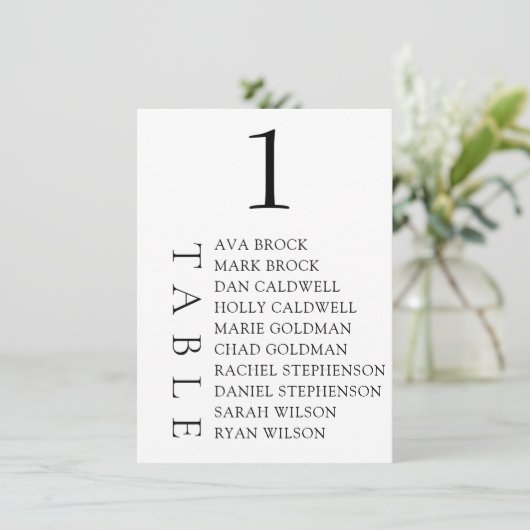 Elegant minimumaantal zitplaatsen kaart (Staand voorkant)