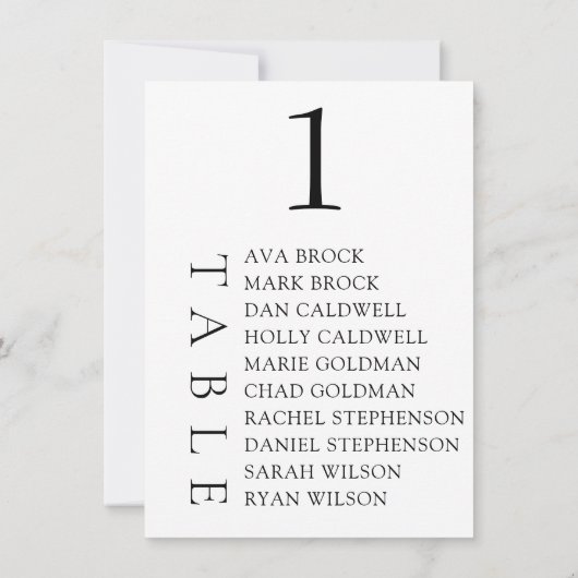 Elegant minimumaantal zitplaatsen kaart (Achterkant)