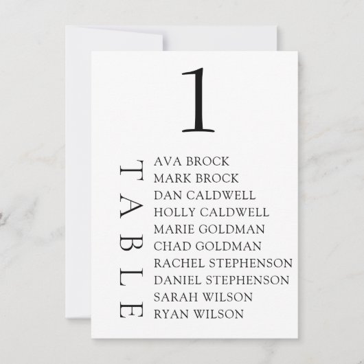 Elegant minimumaantal zitplaatsen kaart (Voorkant)