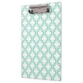 Elegant Mint Blue White Lattice Patroon Klembord (Links)