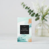 Elegant Mint Brush Stroke Verticaal Visitekaartje (Staand voorkant)