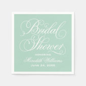 Elegant Mint Calligraphy Wedding Vrijgezellenfeest Servetten (Voorkant)