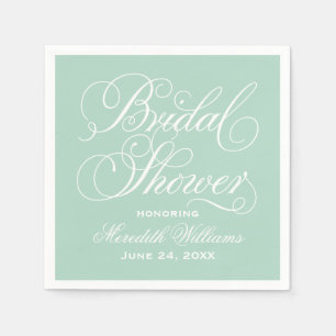 Elegant Mint Calligraphy Wedding Vrijgezellenfeest Servetten