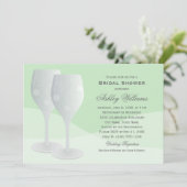 Elegant Mint Cheers Wine Glasses Vrijgezellenfeest Kaart (Staand voorkant)
