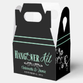 Elegant Mint en Black Wedding Hangover Kit Bedankdoosjes (Geopend)