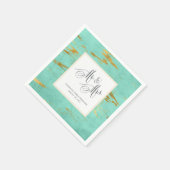 Elegant Mint en Gold Faux Folie Wedding Servetten (Hoek)
