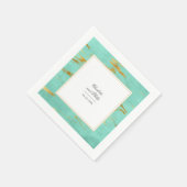 Elegant Mint en Gold Marble Pattern Wedding Servet (Hoek)