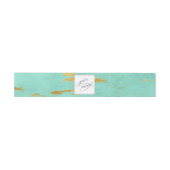 Elegant Mint en Gold Marble Pattern Wedding Uitnodigingen Wikkel (Vlak)