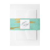 Elegant Mint en Gold Marble Pattern Wedding Uitnodigingen Wikkel (Voorkant Voorbeeld)