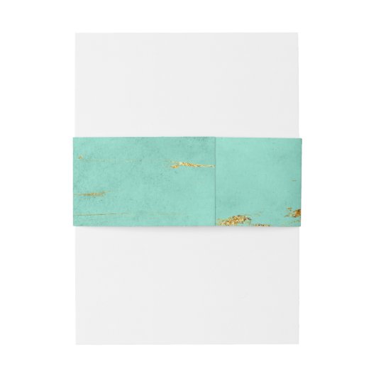 Elegant Mint en Gold Marble Pattern Wedding Uitnodigingen Wikkel (Achterkant Voorbeeld)