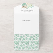 Elegant Mint Floral Baby shower All In One Uitnodiging (Buitenkant)