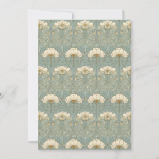 Elegant Mint Floral Pattern Kaart (Achterkant)