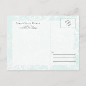 Elegant Mint Floral Wedding slaat de datum op Aankondigingskaart (Achterkant)