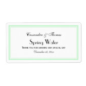 Elegant Mint Framed H Water Fles Label (Voorkant)