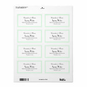 Elegant Mint Framed H Water Fles Label (Full Sheet)