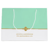 Elegant Mint Gold Custom Groot Cadeauzakje (Voorkant)