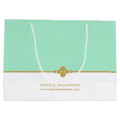 Elegant Mint Gold Custom Groot Cadeauzakje (Achterkant)