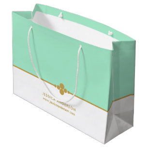 Elegant Mint Gold Custom Groot Cadeauzakje