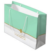 Elegant Mint Gold Custom Groot Cadeauzakje (Voorkant Gekanteld)