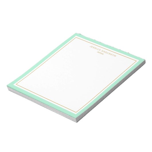 Elegant Mint Gold, op maat gesneden Notitieblok (Linkerzijde)