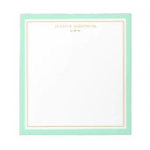 Elegant Mint Gold, op maat gesneden Notitieblok (Voorkant)