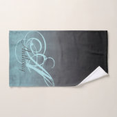 Elegant Mint Gray Black rustige monogram Bad Handdoek (Handdoek)
